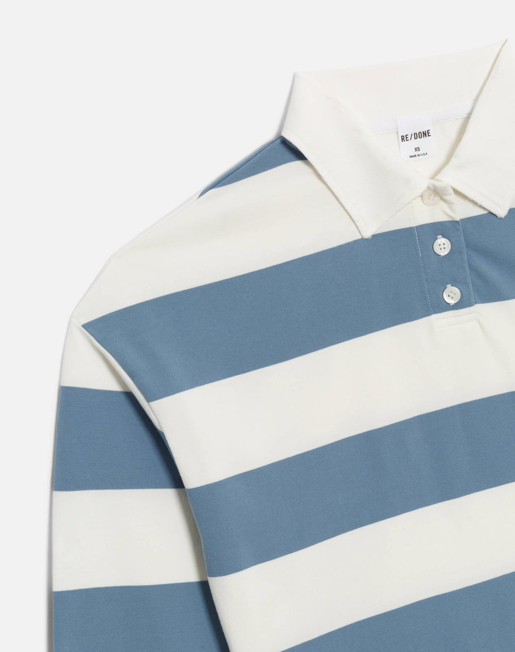 Cut Off Rugby Polo, Blue & Ivory