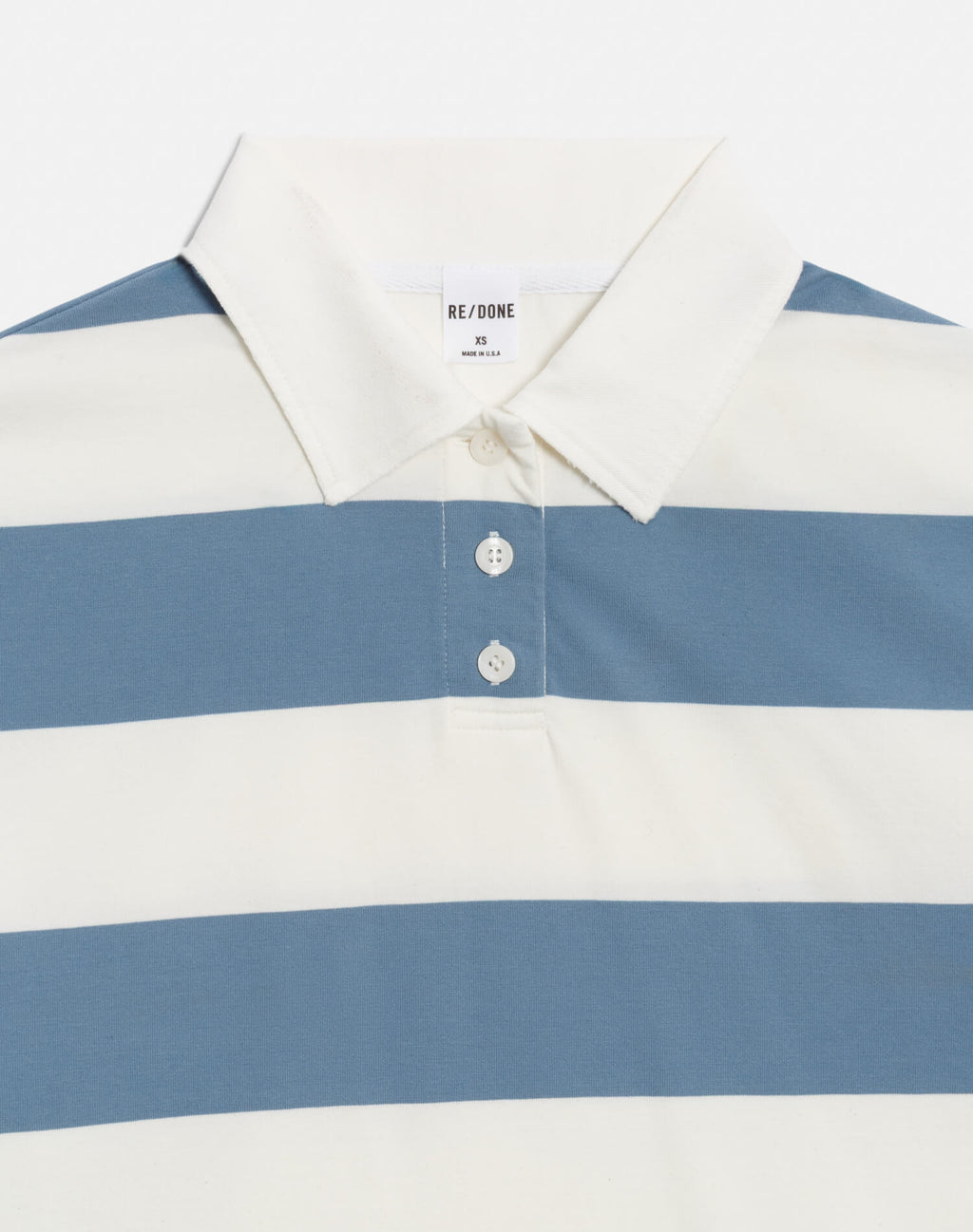 Cut Off Rugby Polo, Blue & Ivory