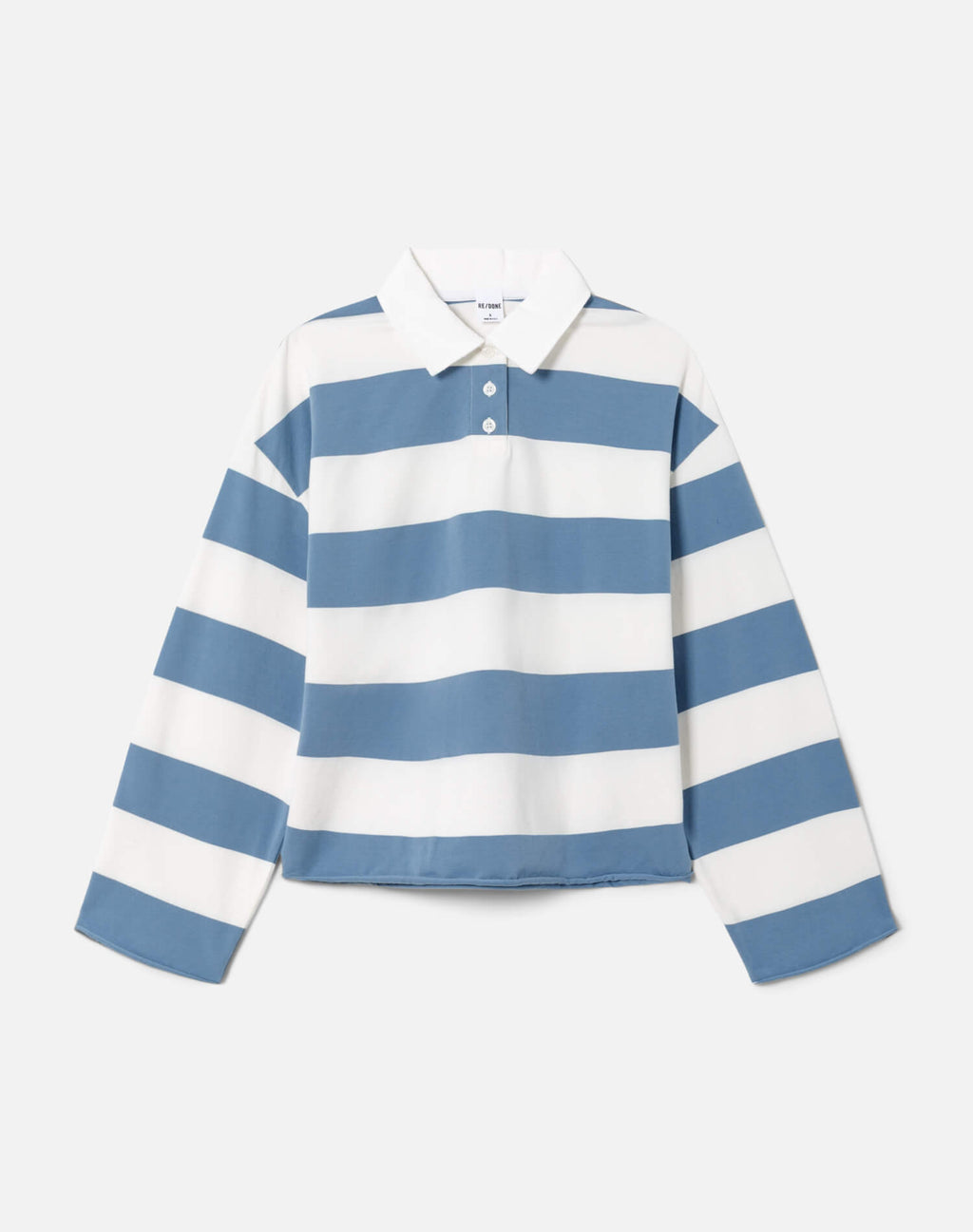 Cut Off Rugby Polo, Blue & Ivory