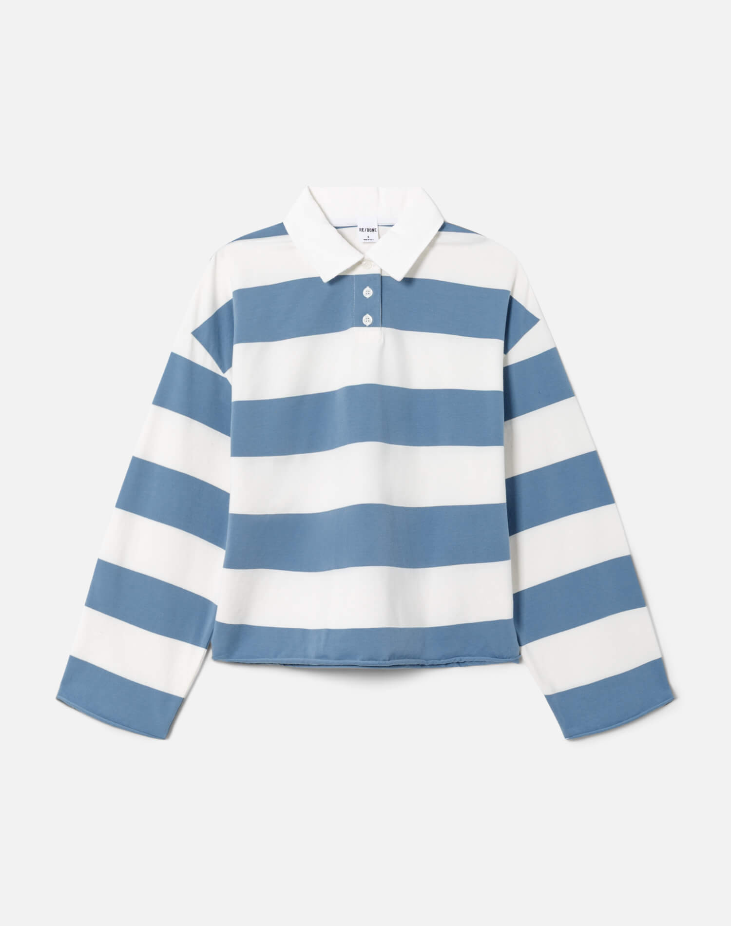 Cut Off Rugby Polo, Blue & Ivory