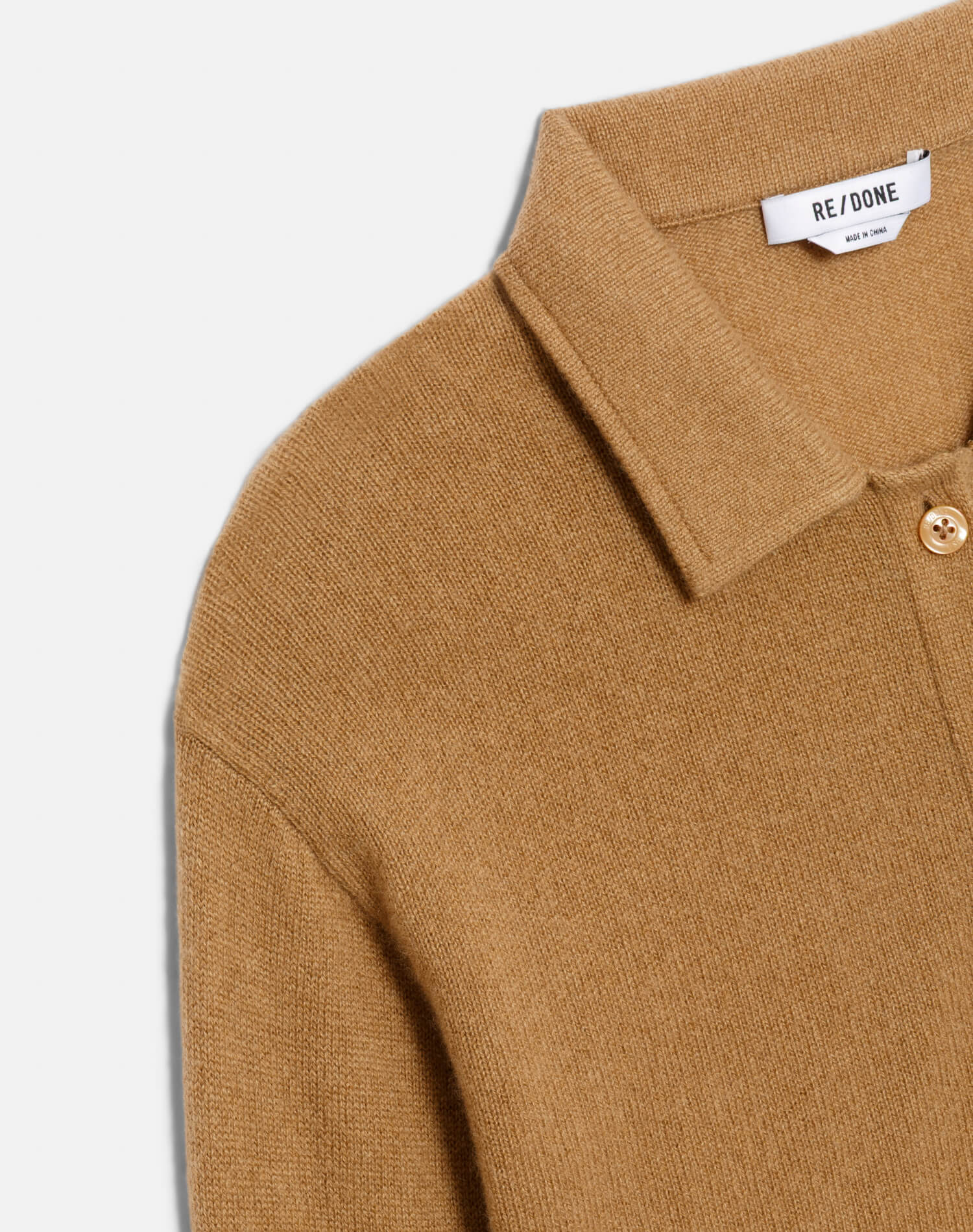 Loose Polo Cardigan, Toffee