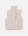 Cable Turtleneck Vest, White