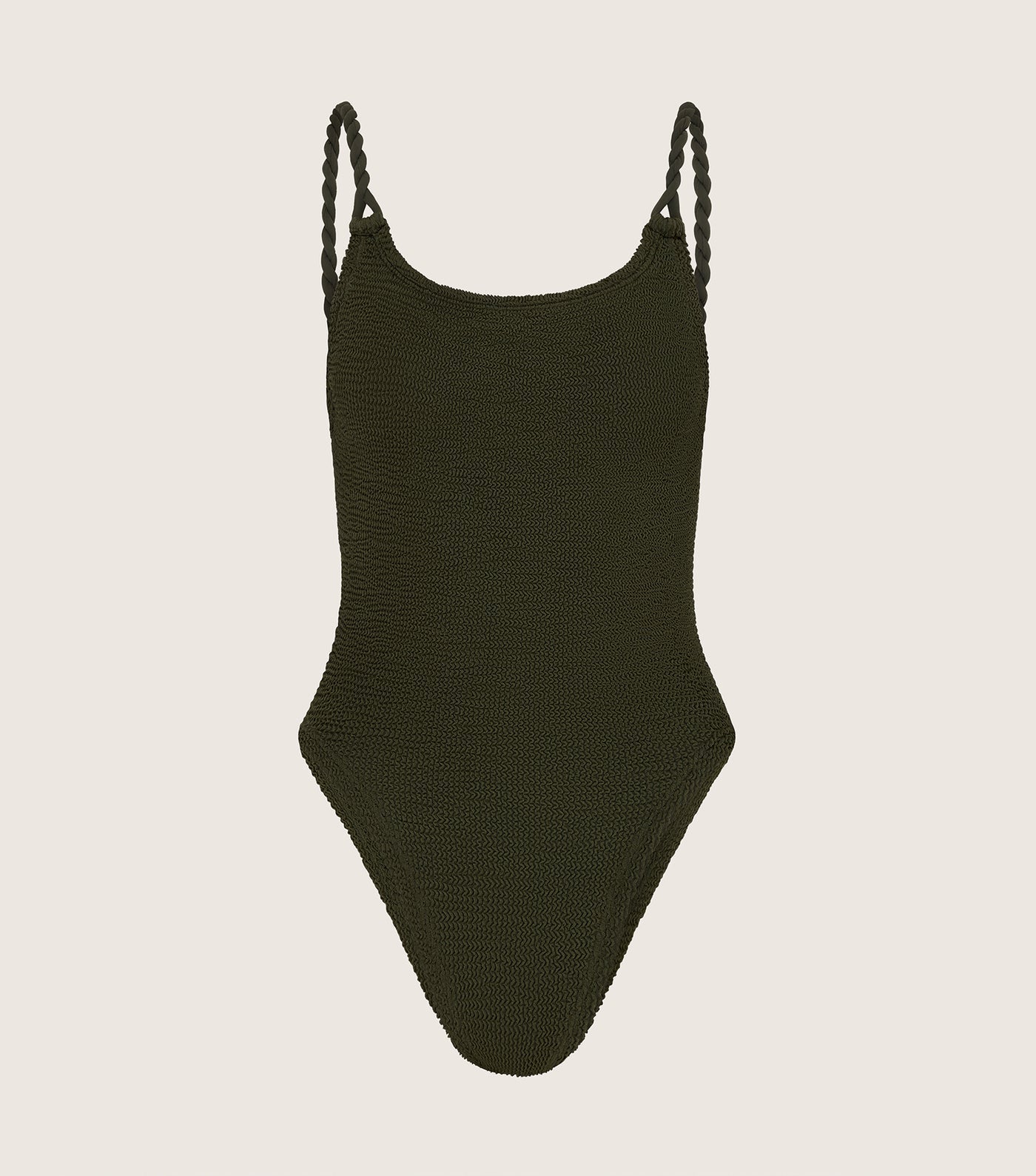 Camille Swim, Metallic Khaki Crinkle
