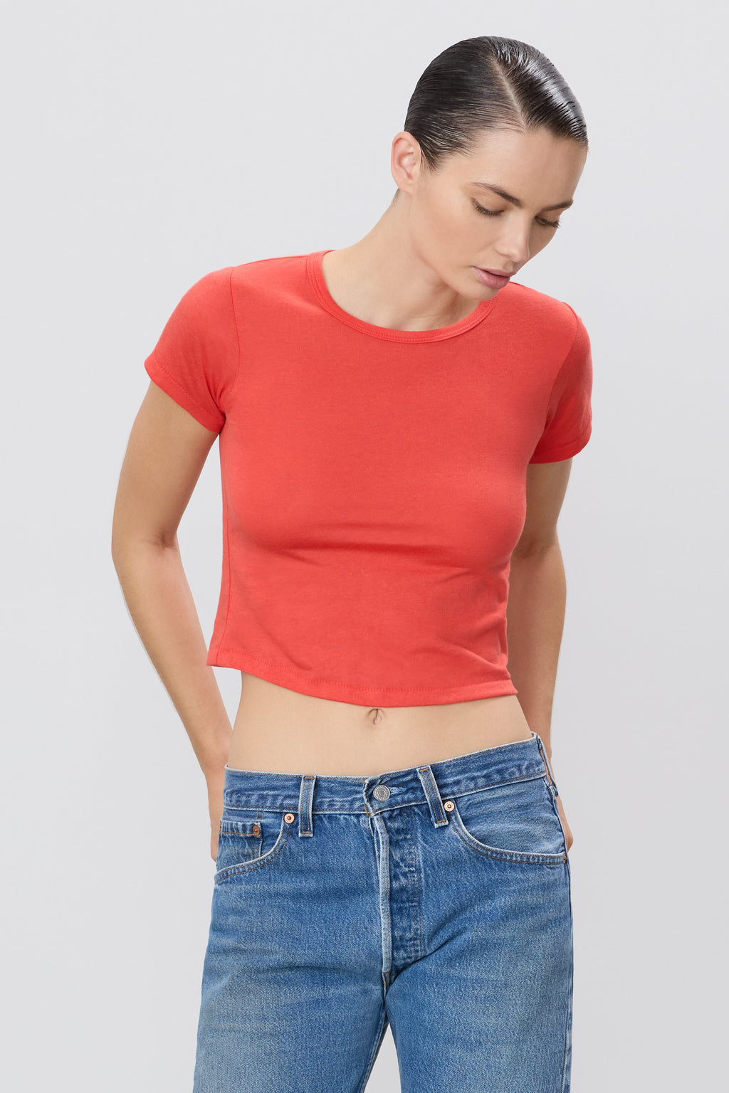Short Sleeve Baby Tee, Poppy
