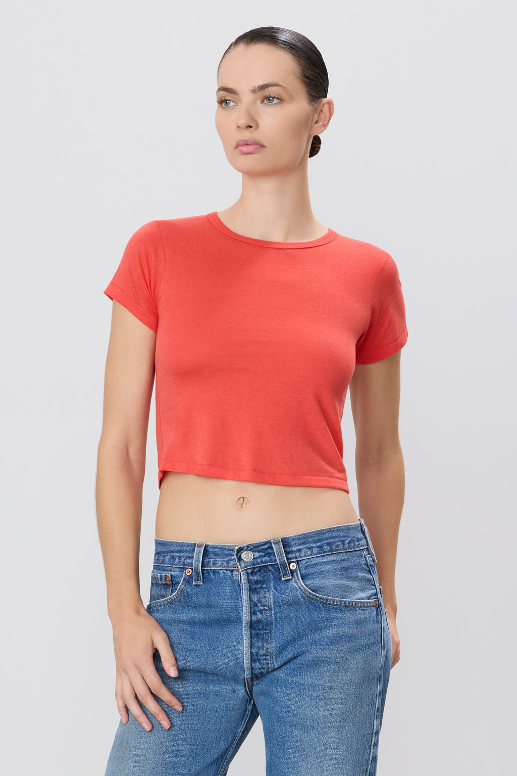 Short Sleeve Baby Tee, Poppy