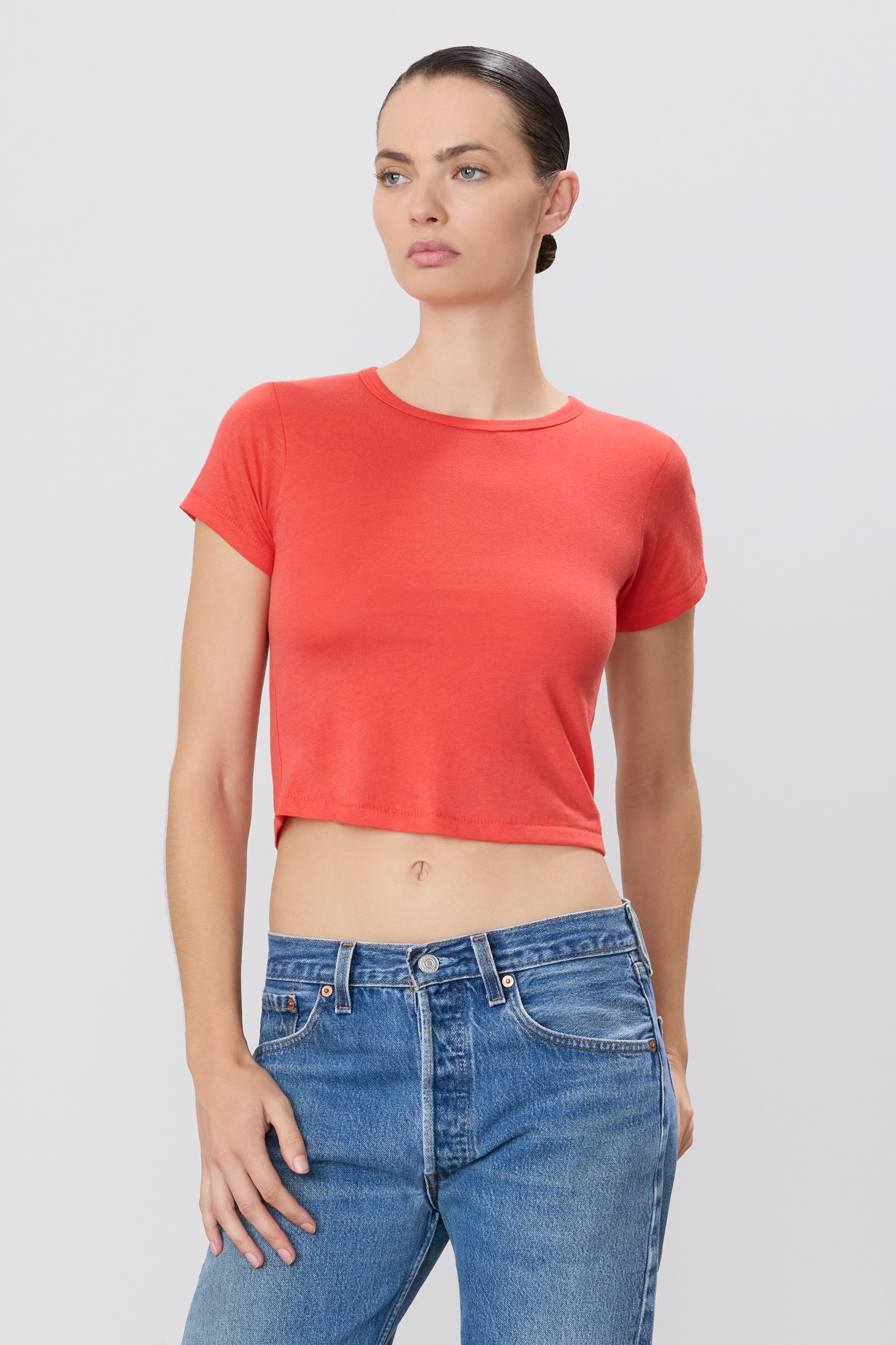 Short Sleeve Baby Tee, Poppy