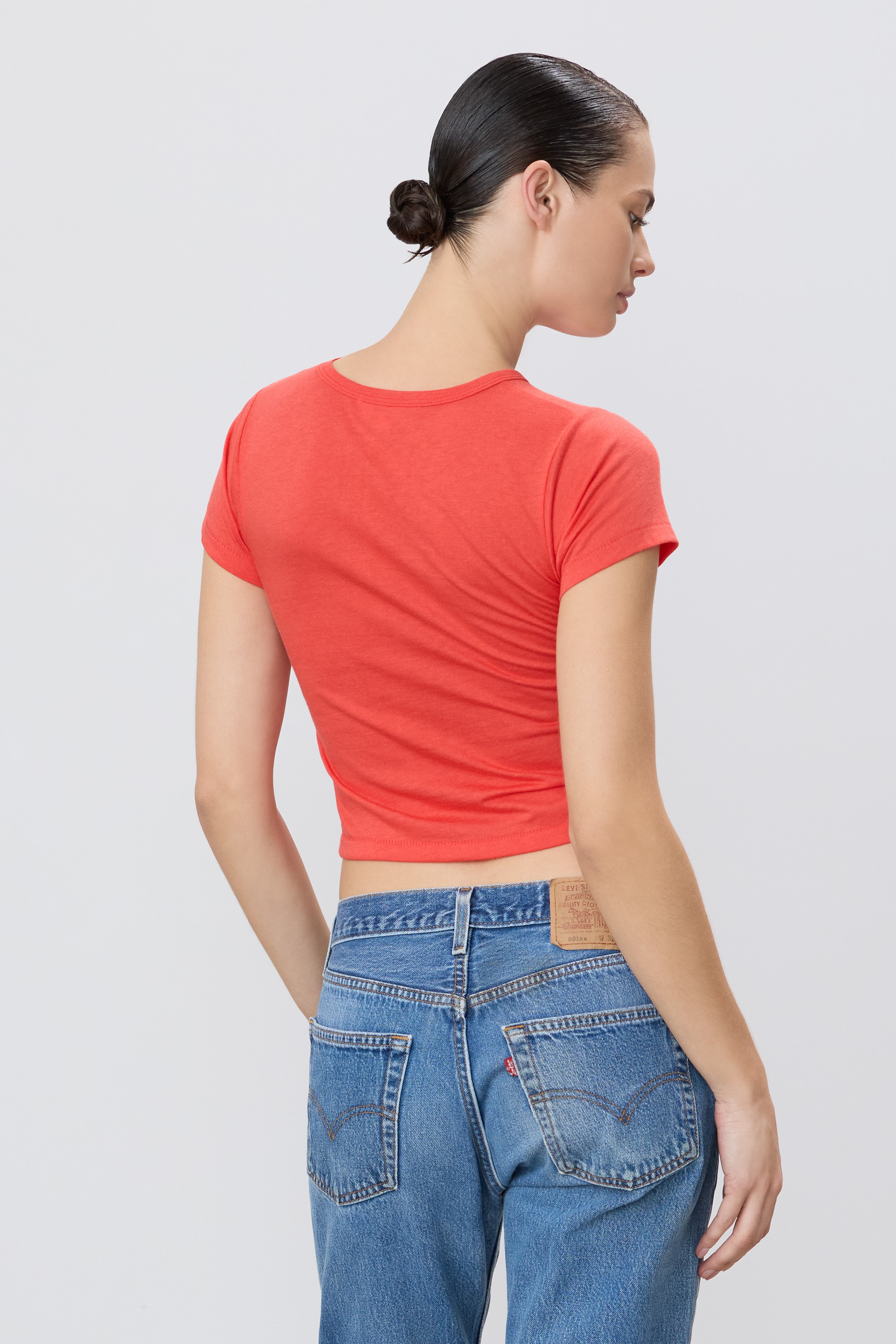Short Sleeve Baby Tee, Poppy