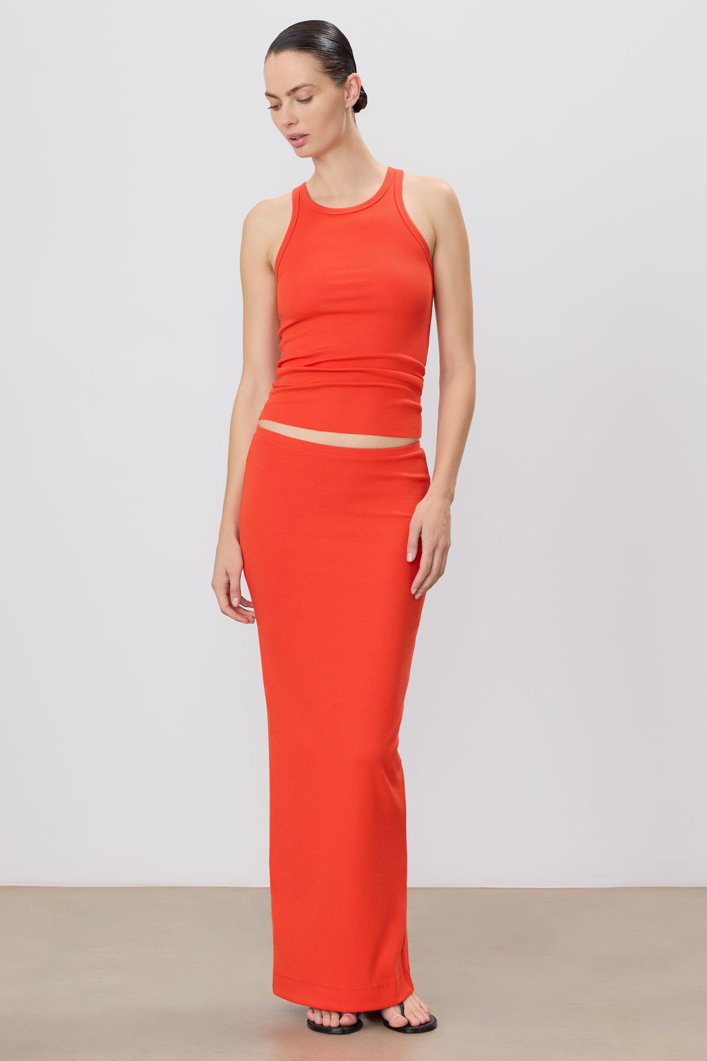 Emma Skirt Ribbed, Poppy