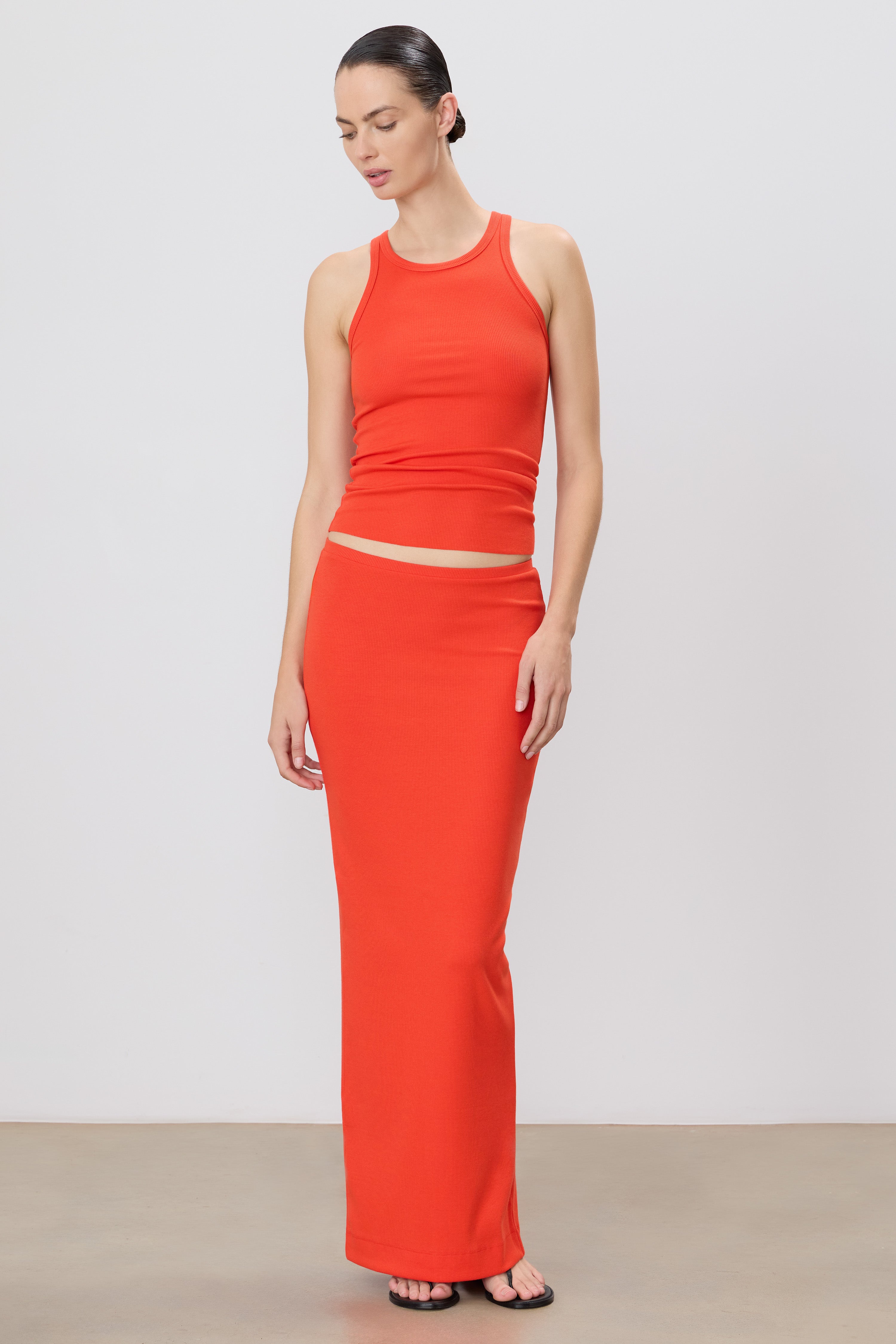 Emma Skirt Ribbed, Poppy