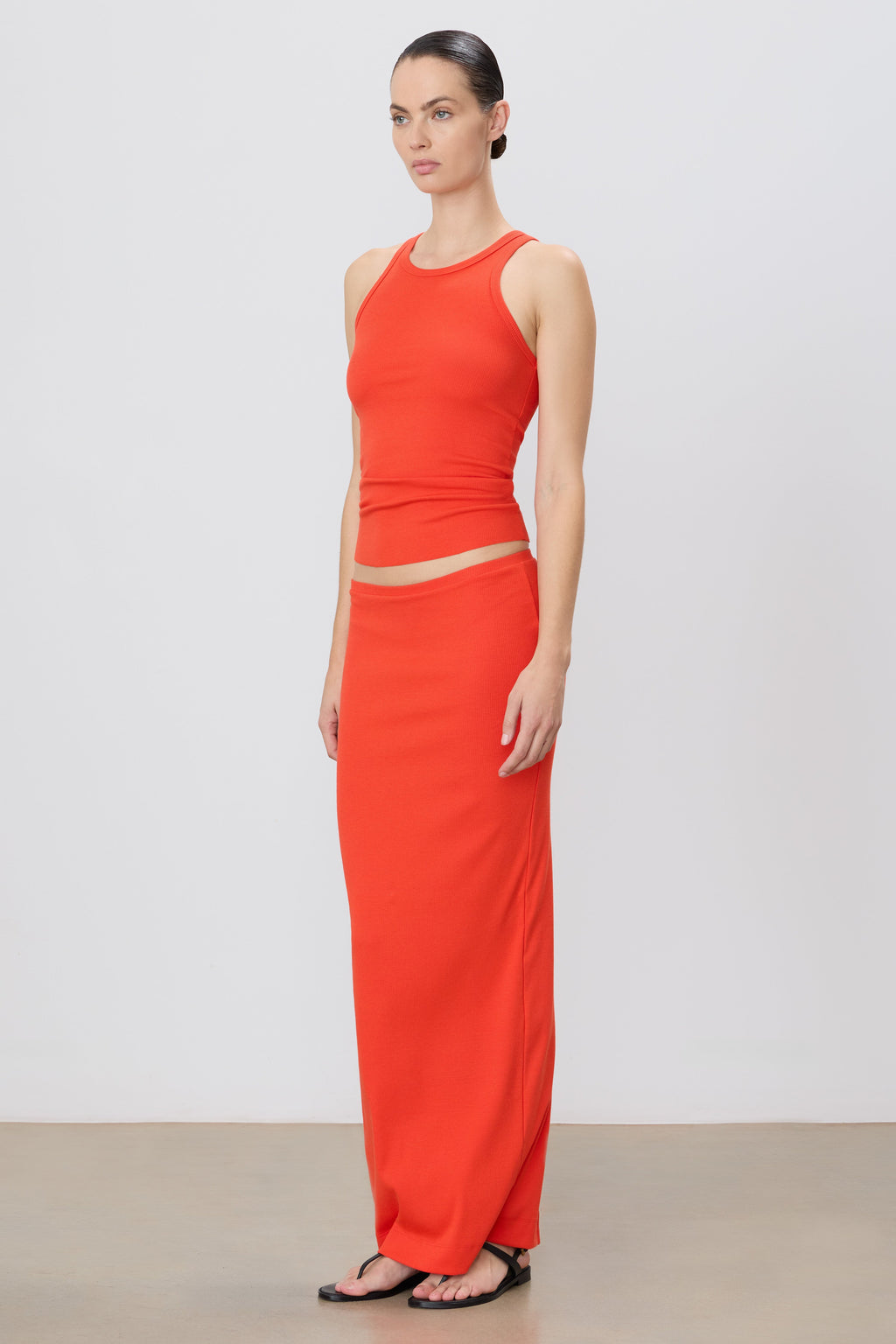 Emma Skirt Ribbed, Poppy