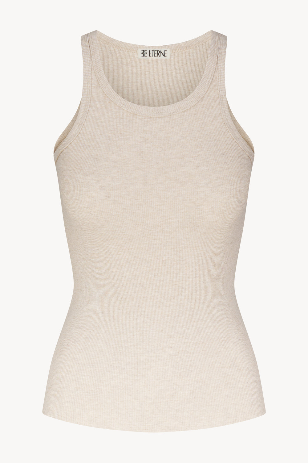 High Neck Fitted Tank | Heather Oatmeal