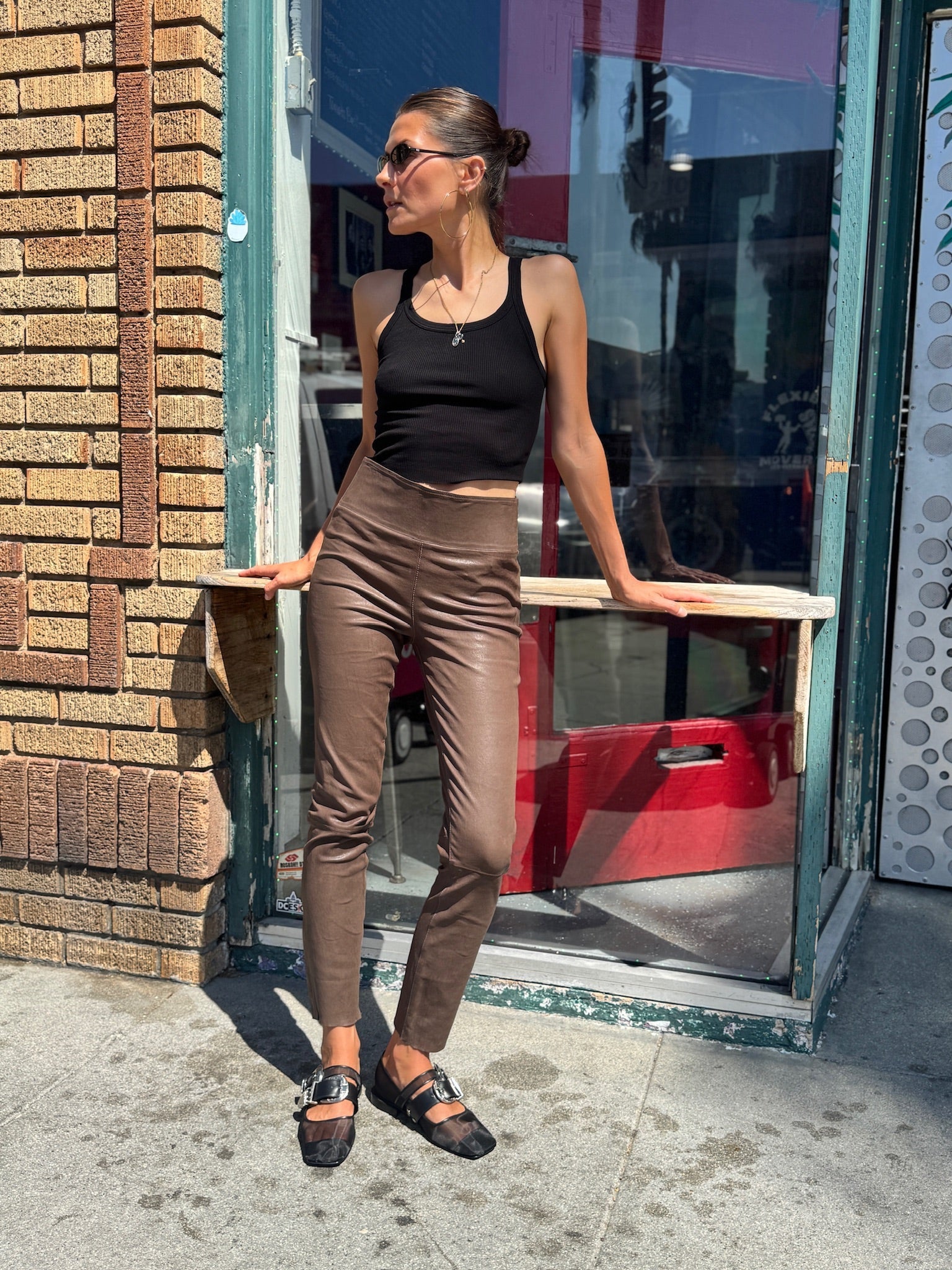Leather Ankle Leggings | Truffle