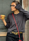 Hanes Waffle Boxy Henley
