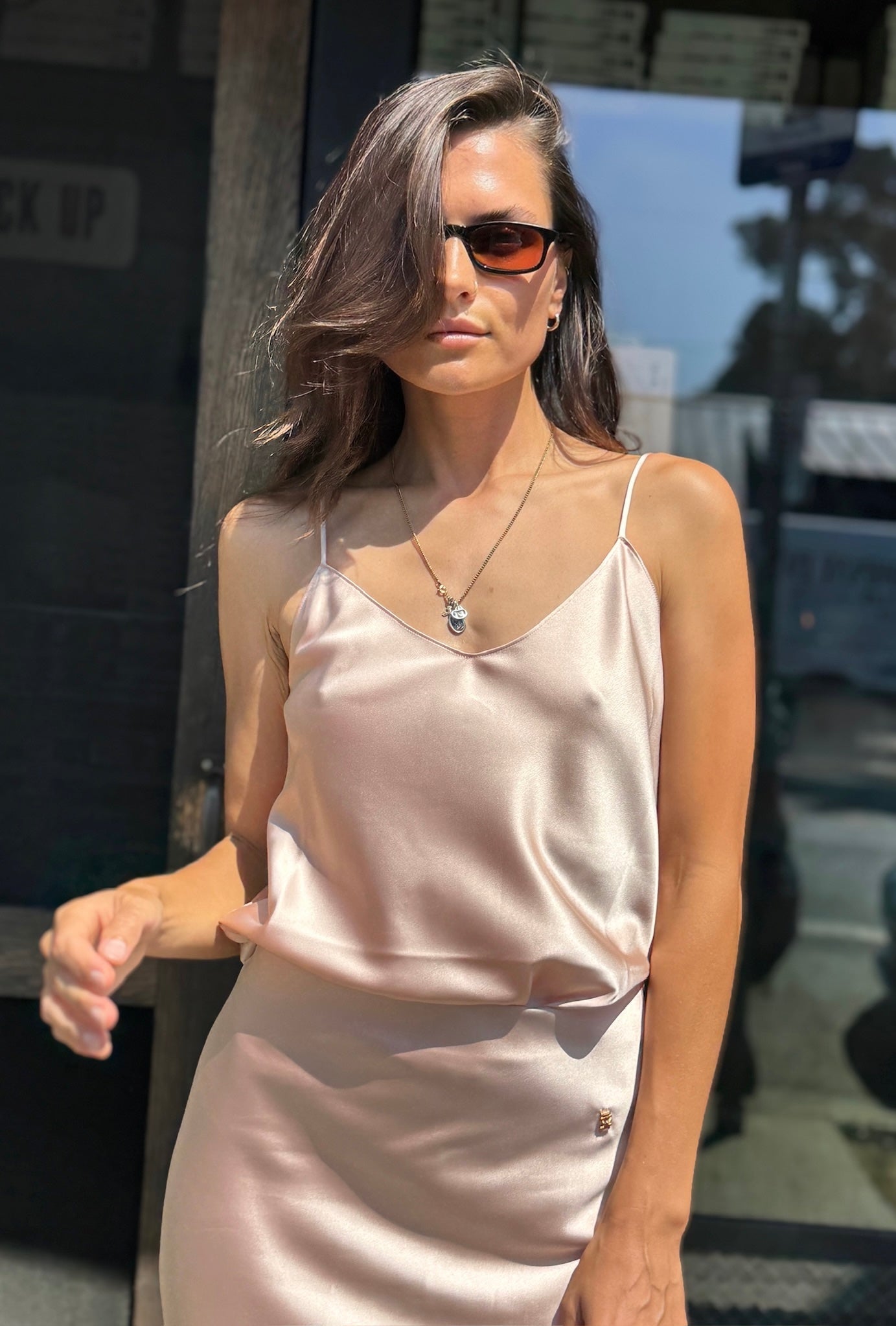 Camila Stretch-Silk Midi Skirt