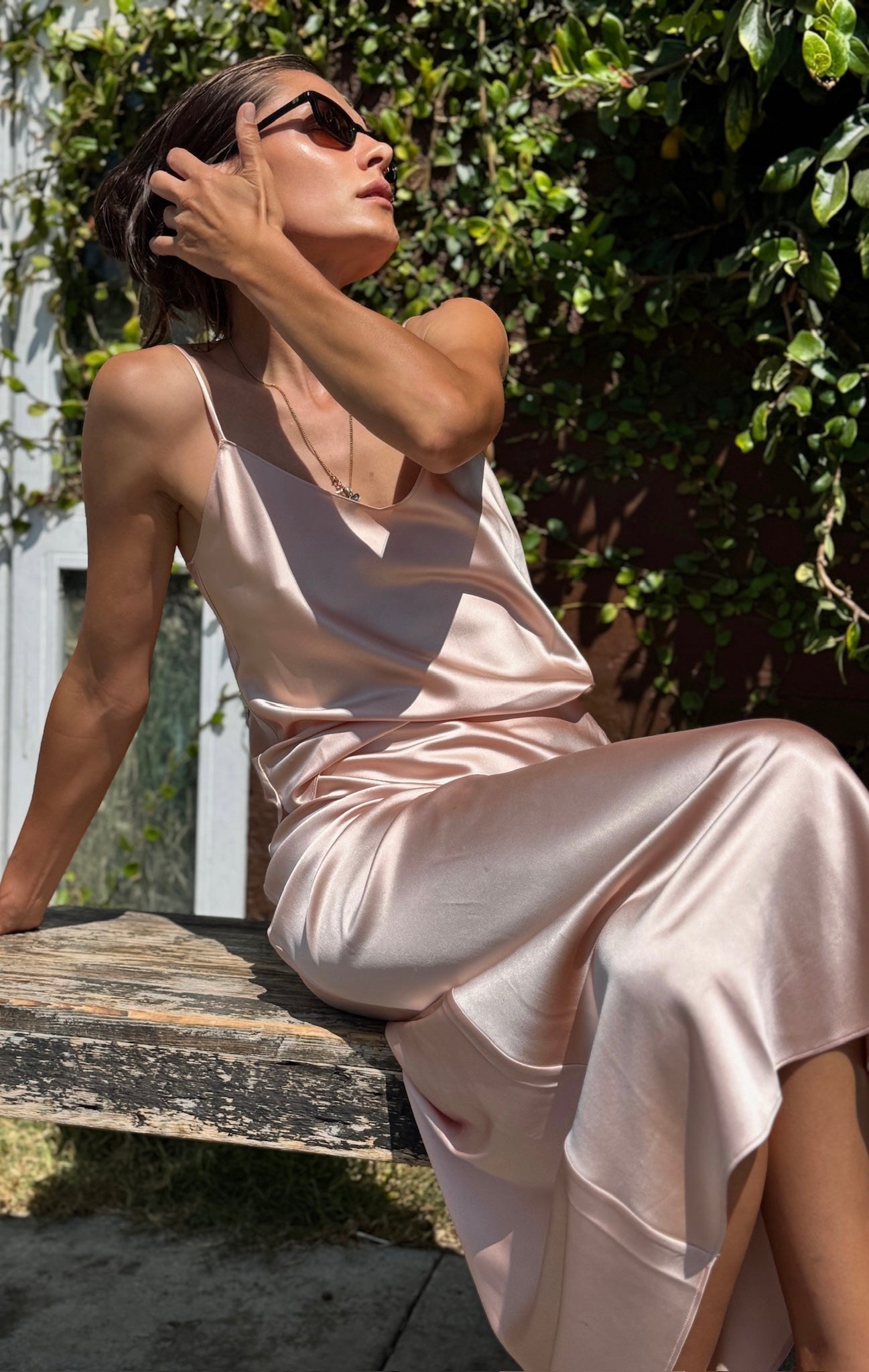 Camila Stretch-Silk Midi Skirt