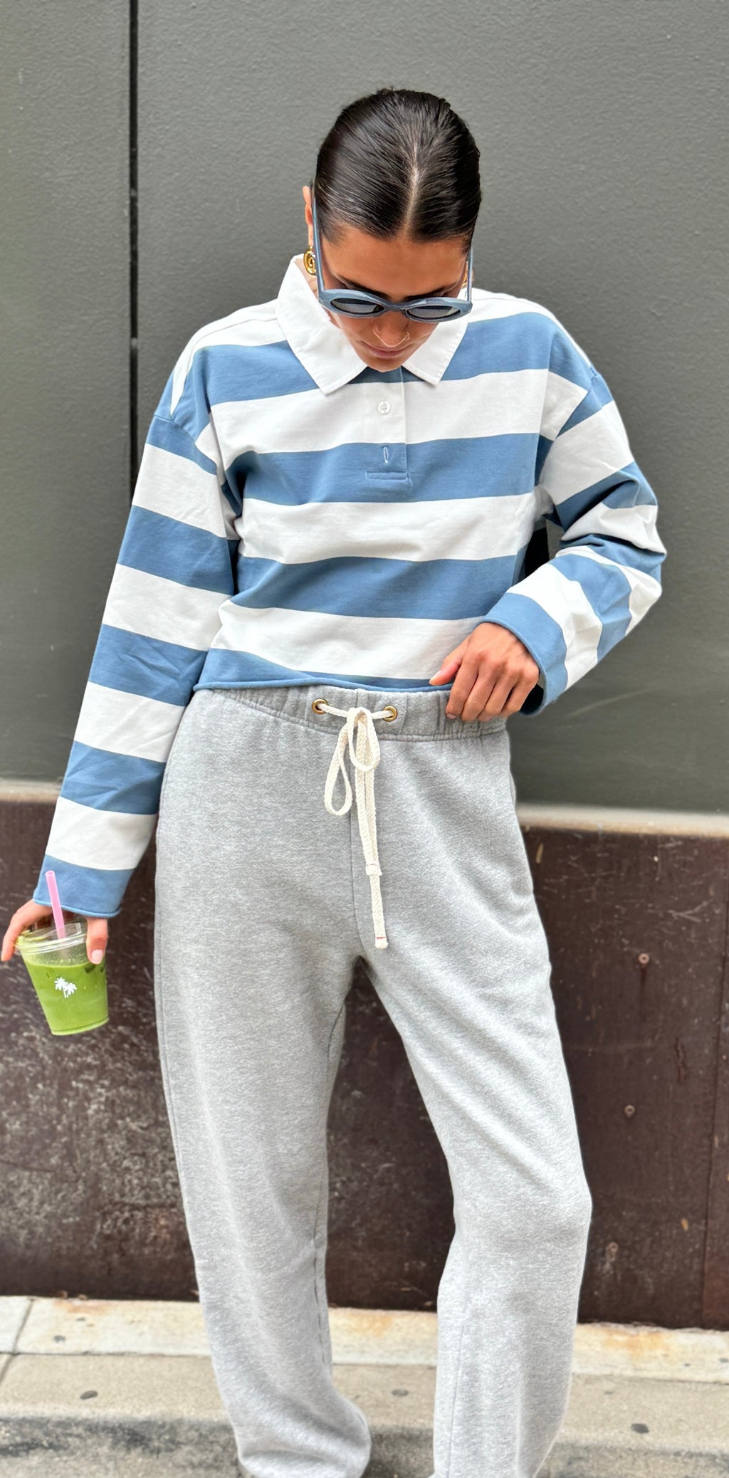 Cut Off Rugby Top | Bluebird Ivory