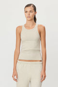 High Neck Fitted Tank | Heather Oatmeal