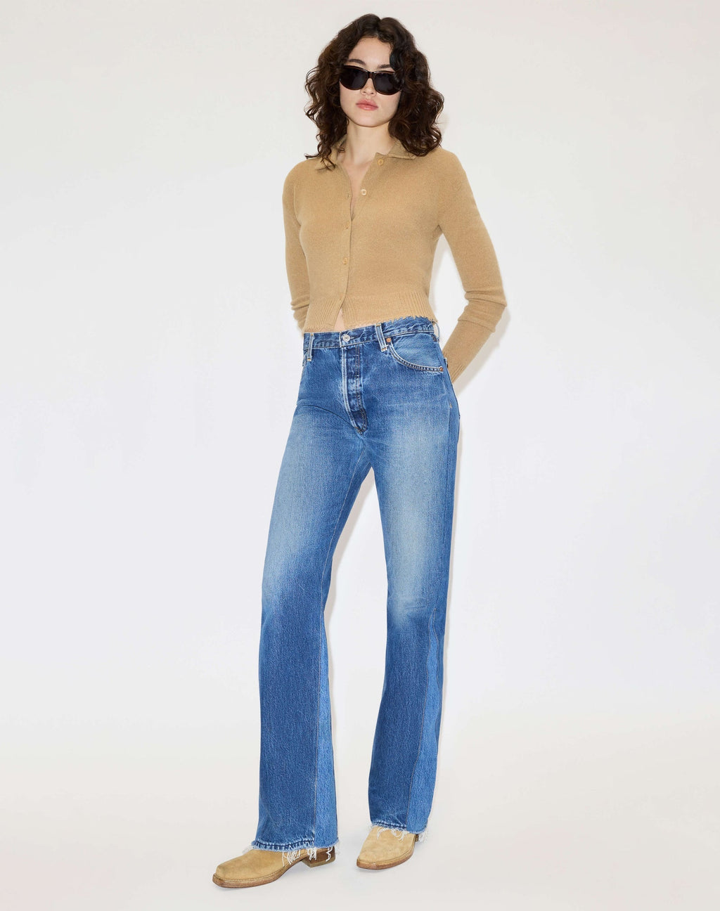 Loose Polo Cardigan, Toffee