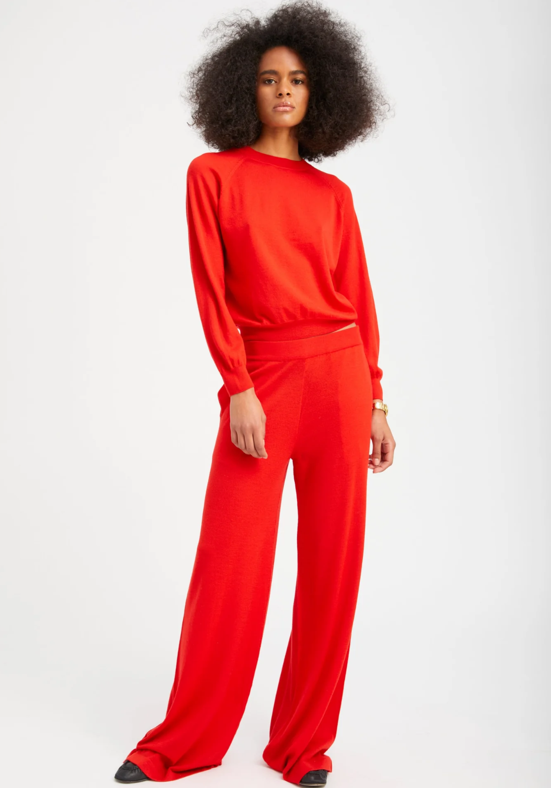 Red Cashmere Raglan Sweater