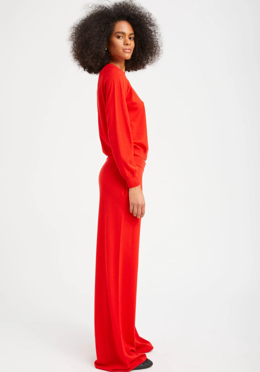 Red Cashmere Raglan Sweater