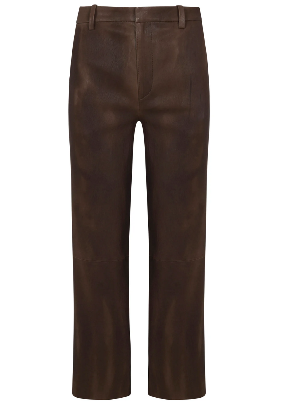 Truffle Leather Cropped Trousers