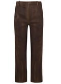 Truffle Leather Cropped Trousers