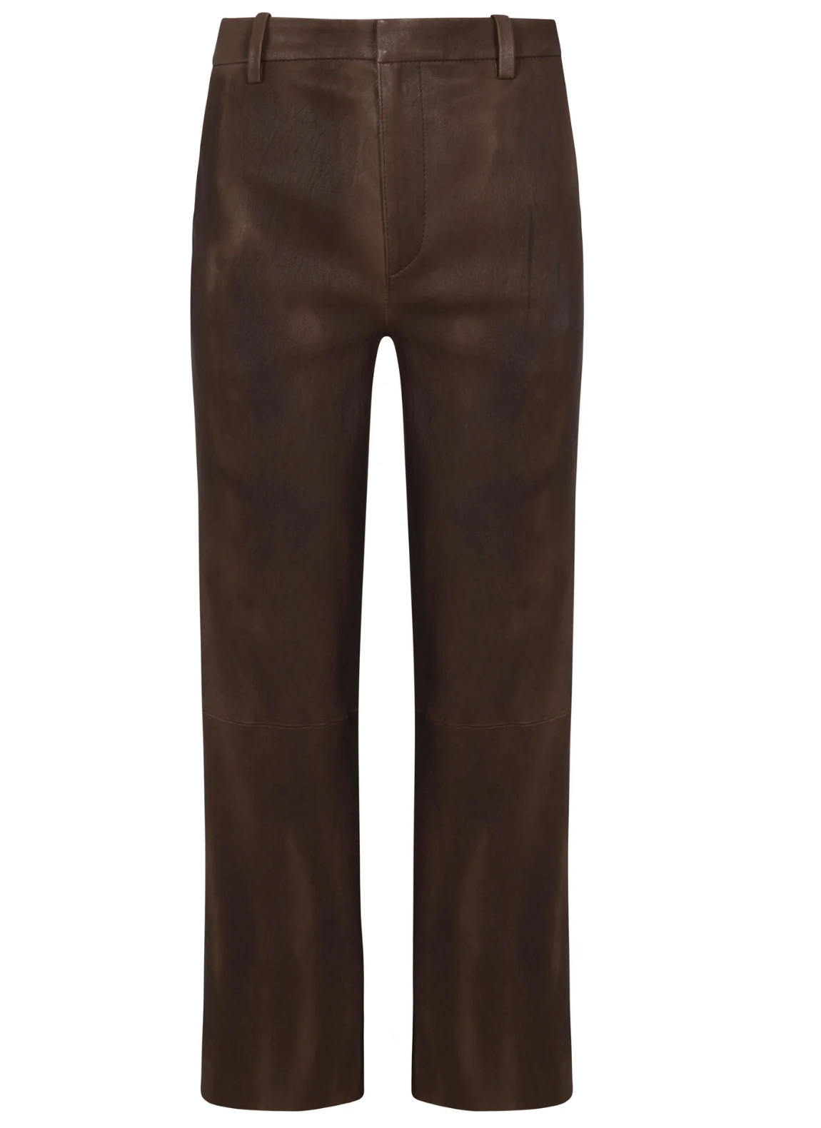 Truffle Leather Cropped Trousers